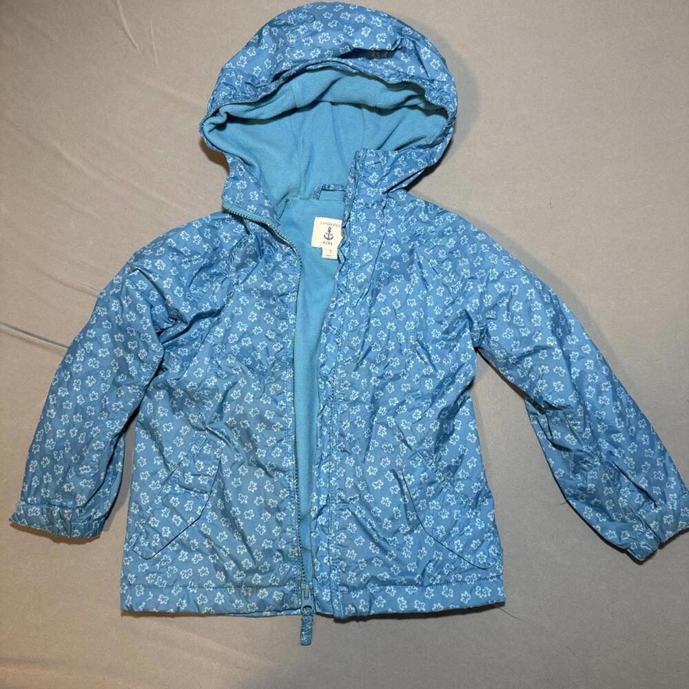 Lands' End Kids' Rain Jacket Fleece Lined Size Small